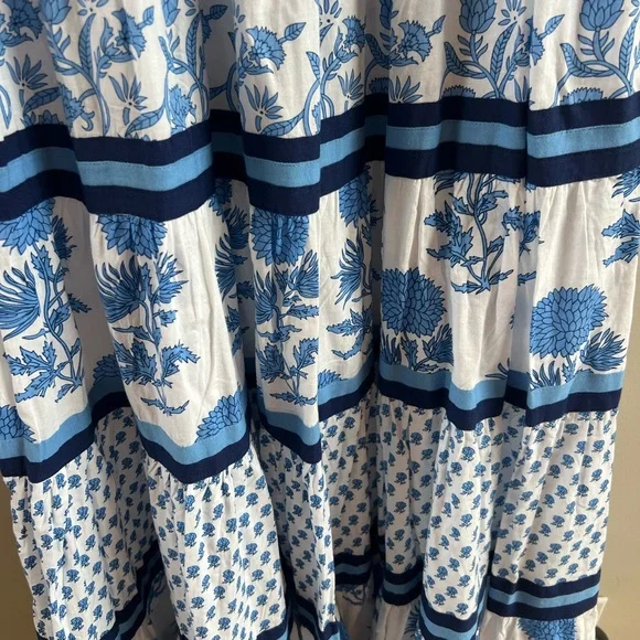 CHELSEA & Theodore Sleeveless Tiered Maxi Dress cotton small - Picture 3 of 7